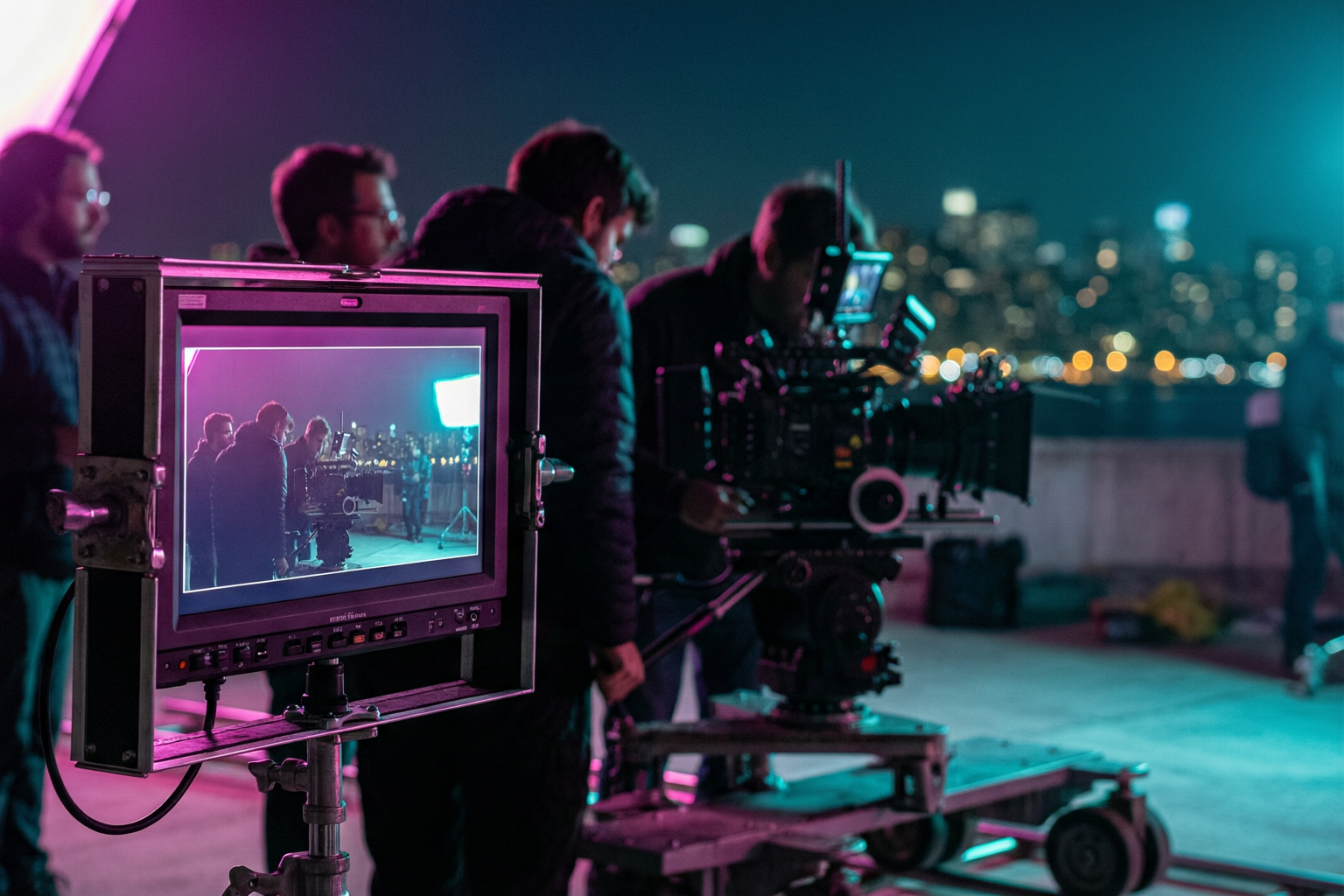 Behind the scenes on a DOTPUSH short drama set
