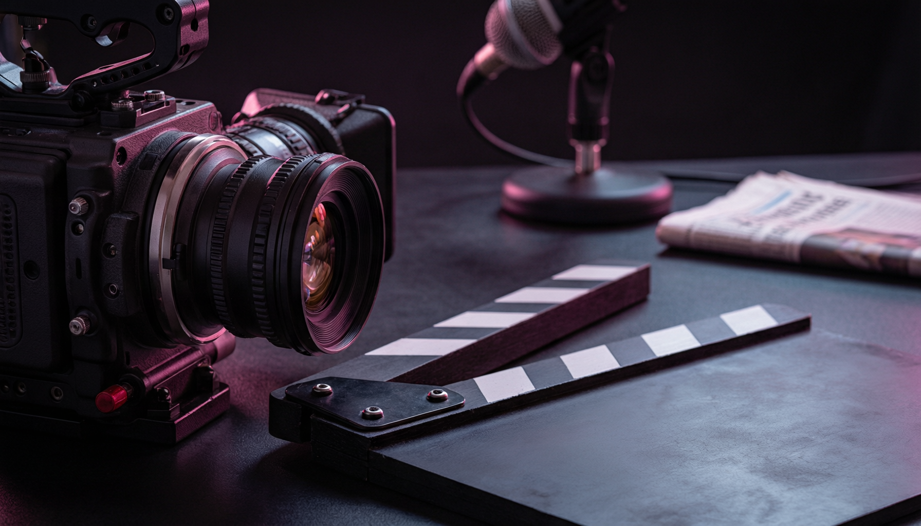 Film camera on a studio desk